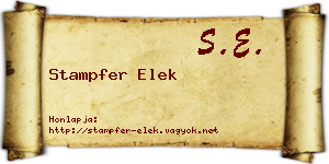 Stampfer Elek névjegykártya