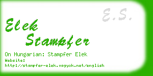 elek stampfer business card